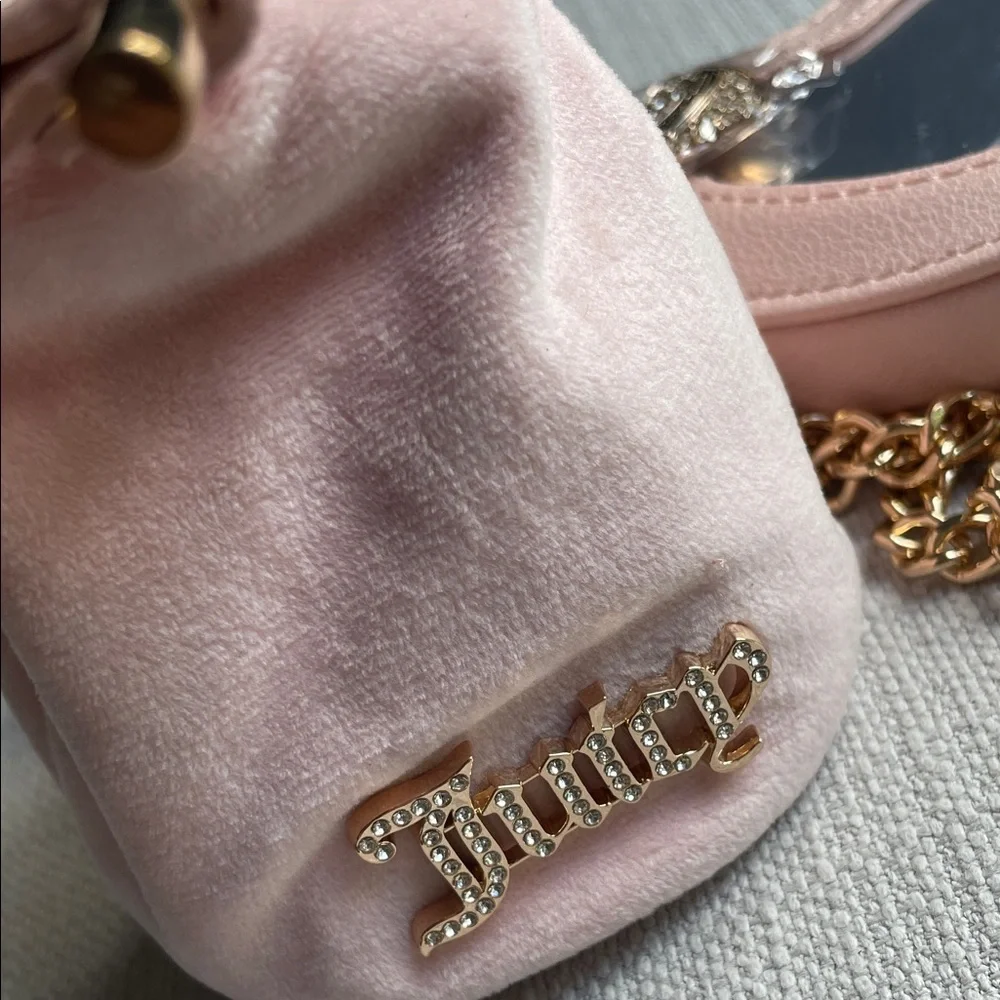 Juicy Couture angel Velvet Drawstring and heart micro bags - pink clay